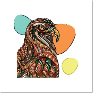 The Powerful Eagle I Colorful Abstract Bird Posters and Art